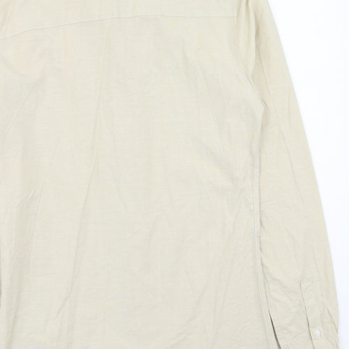 Topman Mens Beige  Cotton  Button-Up Size XS Collared