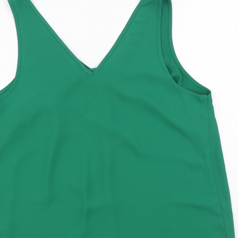 Papaya Womens Green  Polyester Camisole Tank Size 12 Round Neck
