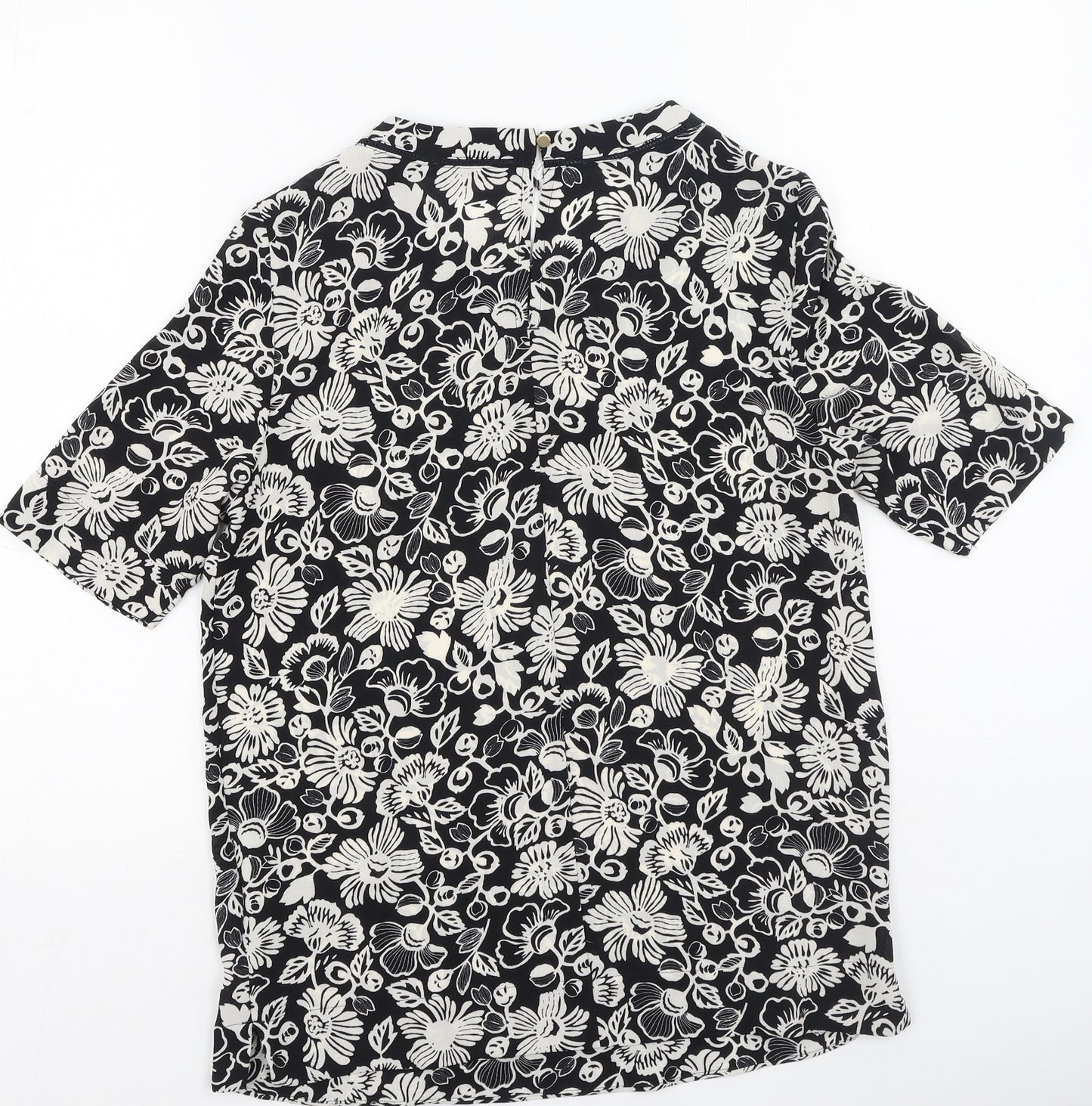 Marks and Spencer Womens Multicoloured Floral Polyester Basic Blouse Size 6 Round Neck