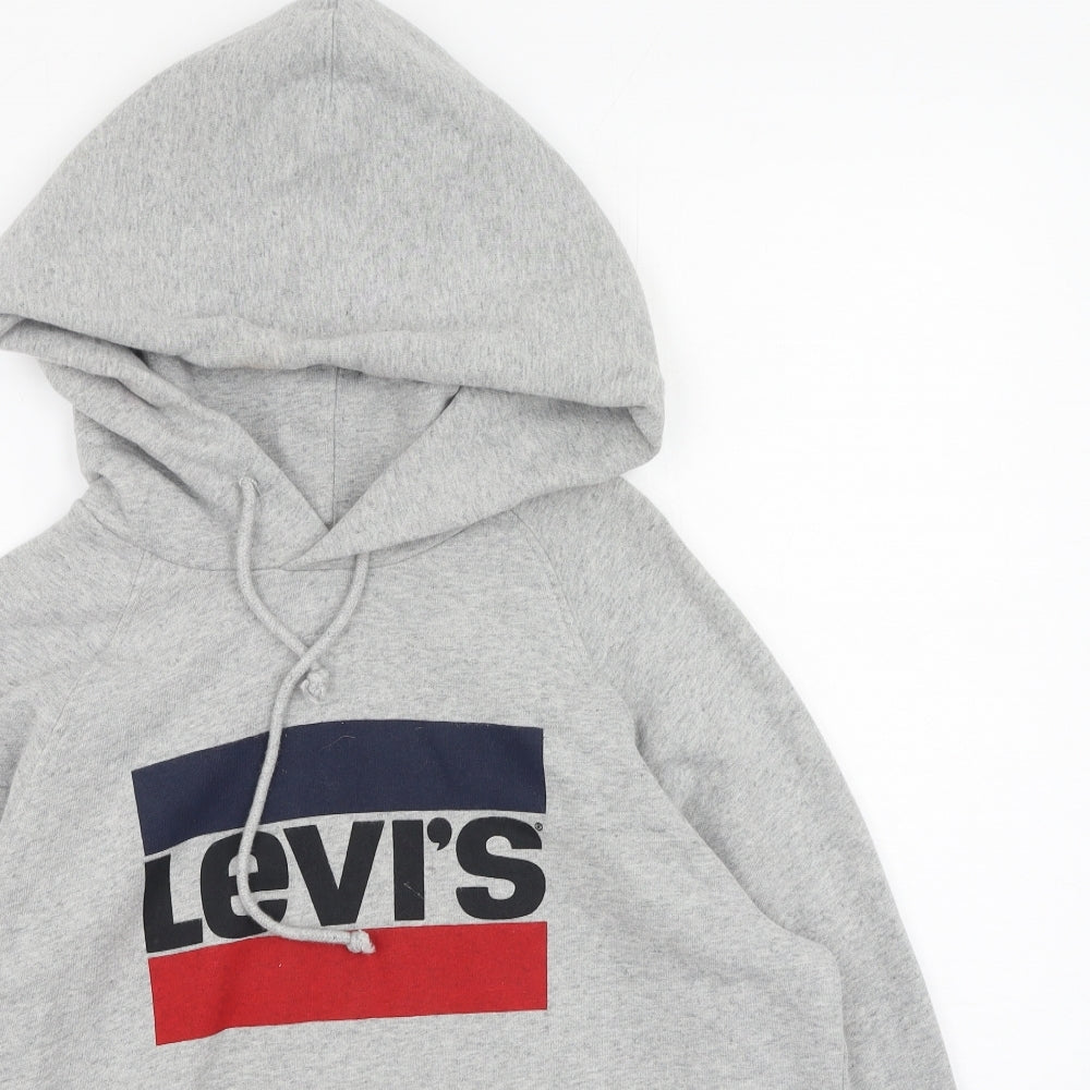 levis Mens Grey  Cotton Pullover Hoodie Size S