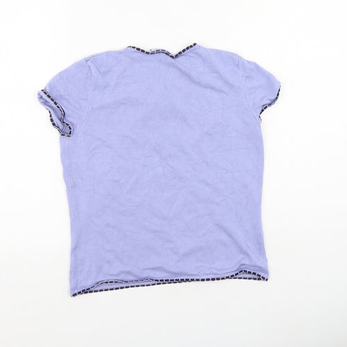 Anne Brooks Womens Purple  Viscose Basic T-Shirt Size 12 Round Neck