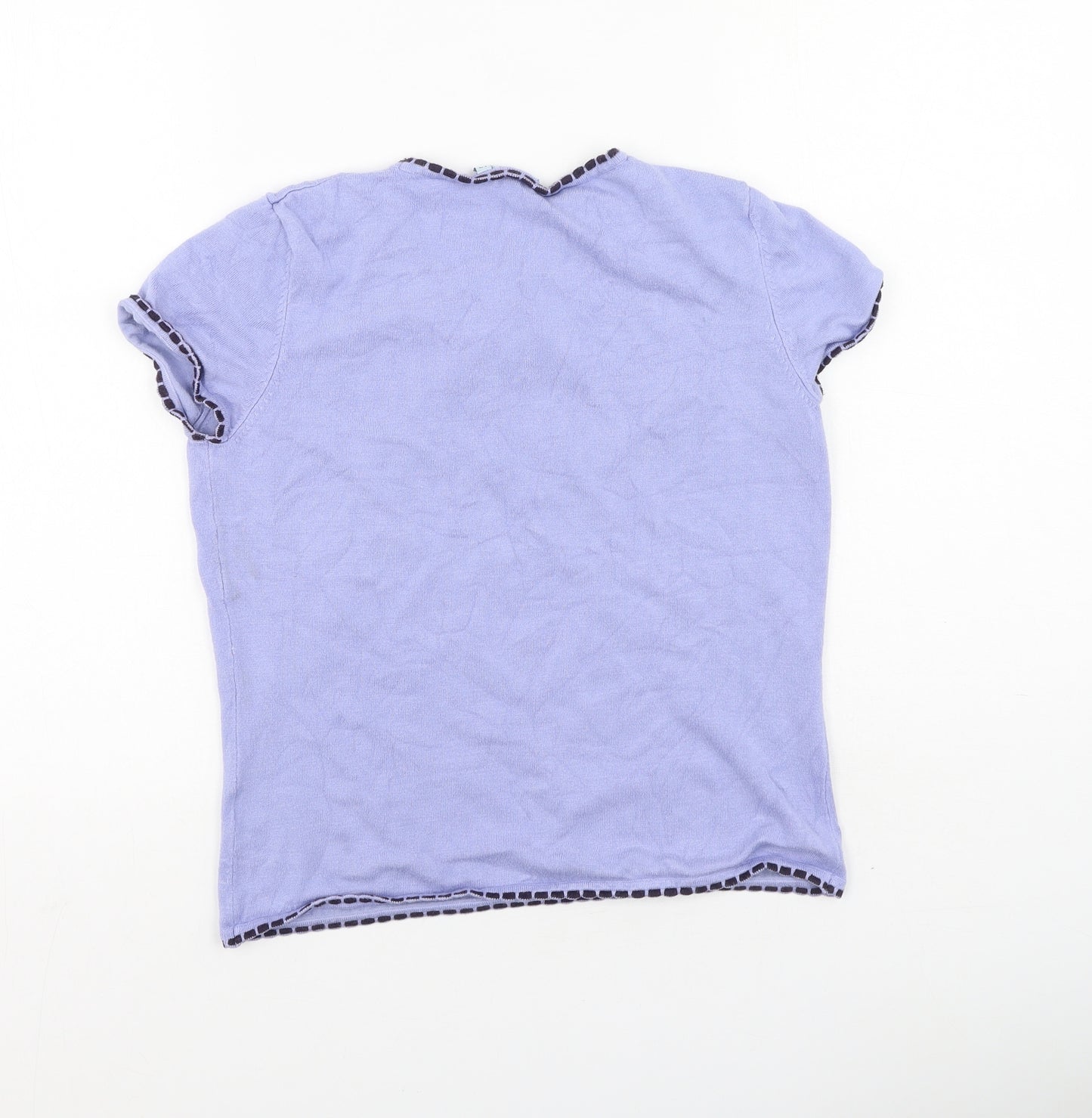 Anne Brooks Womens Purple  Viscose Basic T-Shirt Size 12 Round Neck