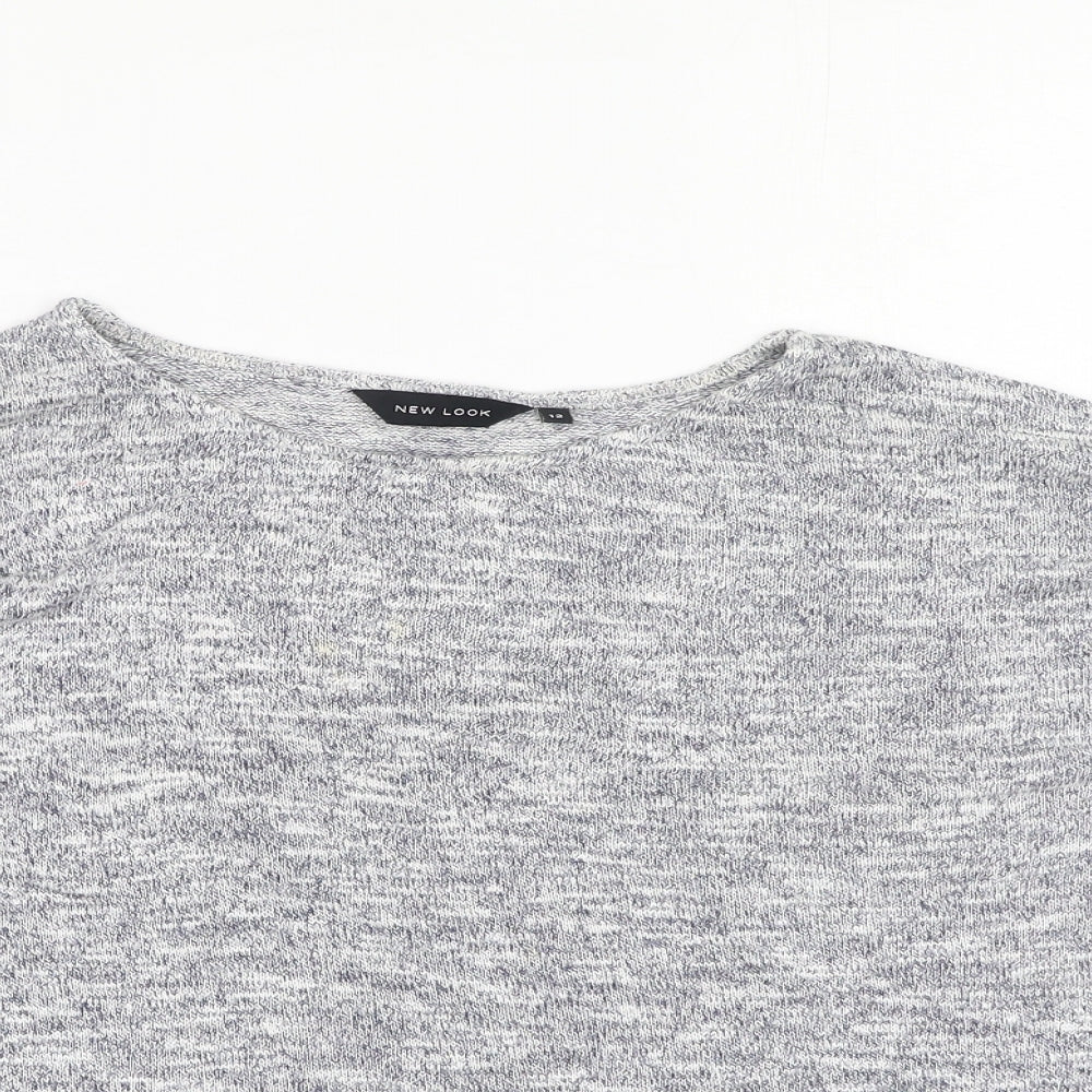 New Look Womens Blue  Viscose Basic T-Shirt Size 12 Round Neck