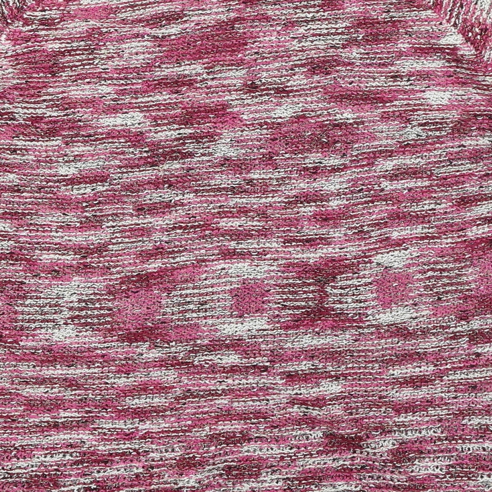 BM Womens Pink Round Neck  Acrylic Pullover Jumper Size L