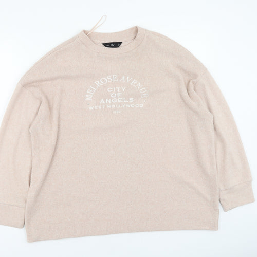 F&F Womens Ivory Round Neck  Polyester Pullover Jumper Size S