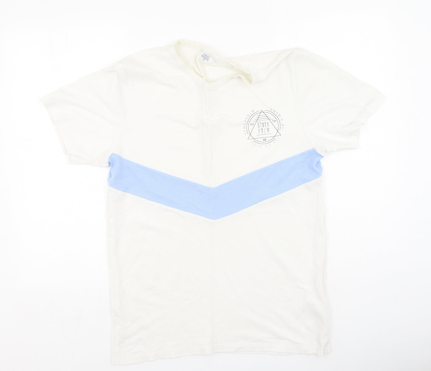NEXT Mens Multicoloured  Cotton  T-Shirt Size M Round Neck