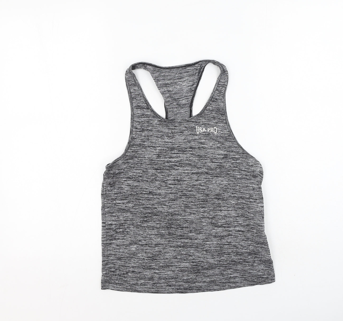 USA Pro Girls Grey  Nylon Basic T-Shirt Size 13 Years Round Neck