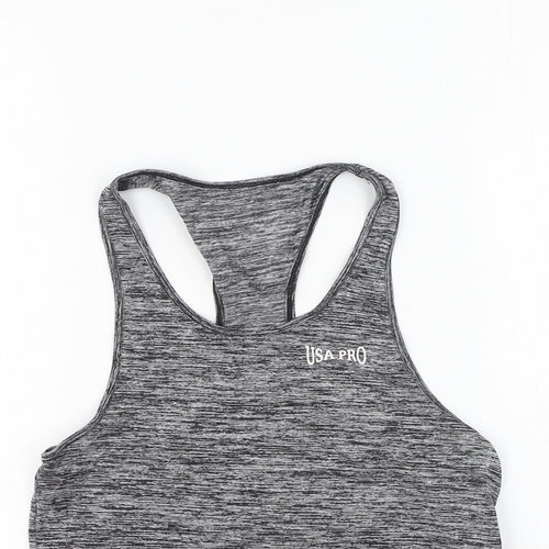 USA Pro Girls Grey  Nylon Basic T-Shirt Size 13 Years Round Neck