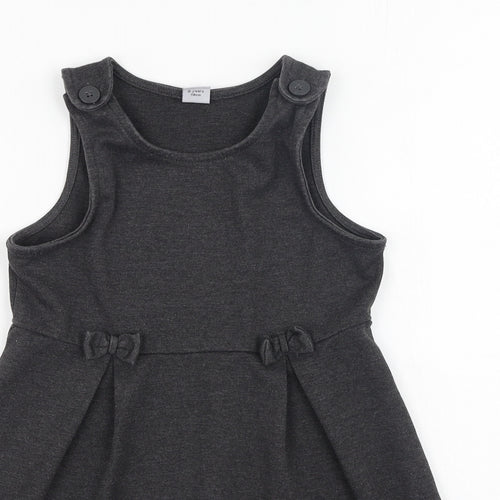 TU Girls Grey  Polyester Fit & Flare  Size 6 Years  Round Neck