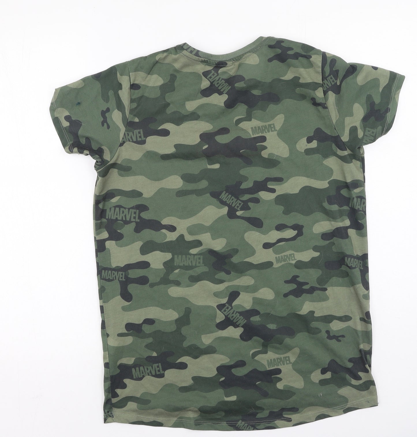 Marvel Boys Multicoloured Camouflage Polyester Basic T-Shirt Size 13-14 Years Round Neck  - Marvel