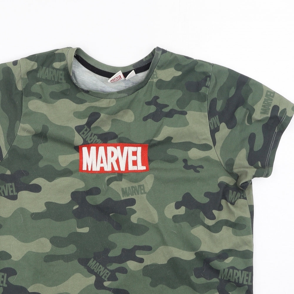 Marvel Boys Multicoloured Camouflage Polyester Basic T-Shirt Size 13-14 Years Round Neck  - Marvel
