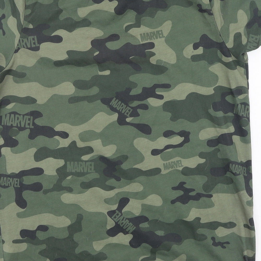 Marvel Boys Multicoloured Camouflage Polyester Basic T-Shirt Size 13-14 Years Round Neck  - Marvel