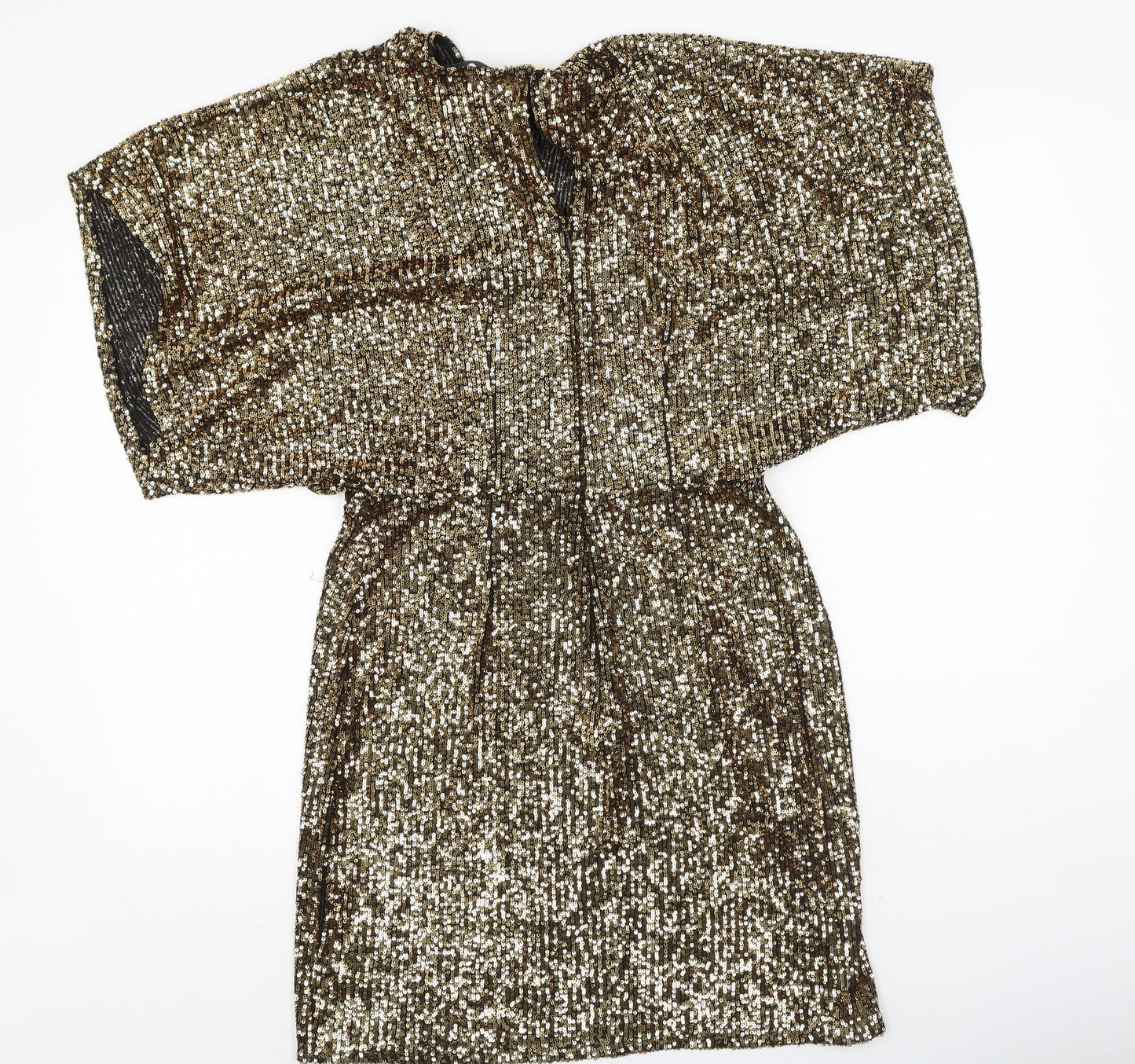 F&F Womens Gold  Polyester Mini  Size 16  V-Neck