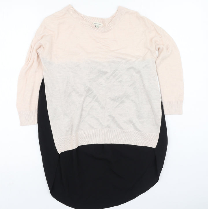River Island Womens Multicoloured Viscose Basic Blouse Size 6 Round Neck