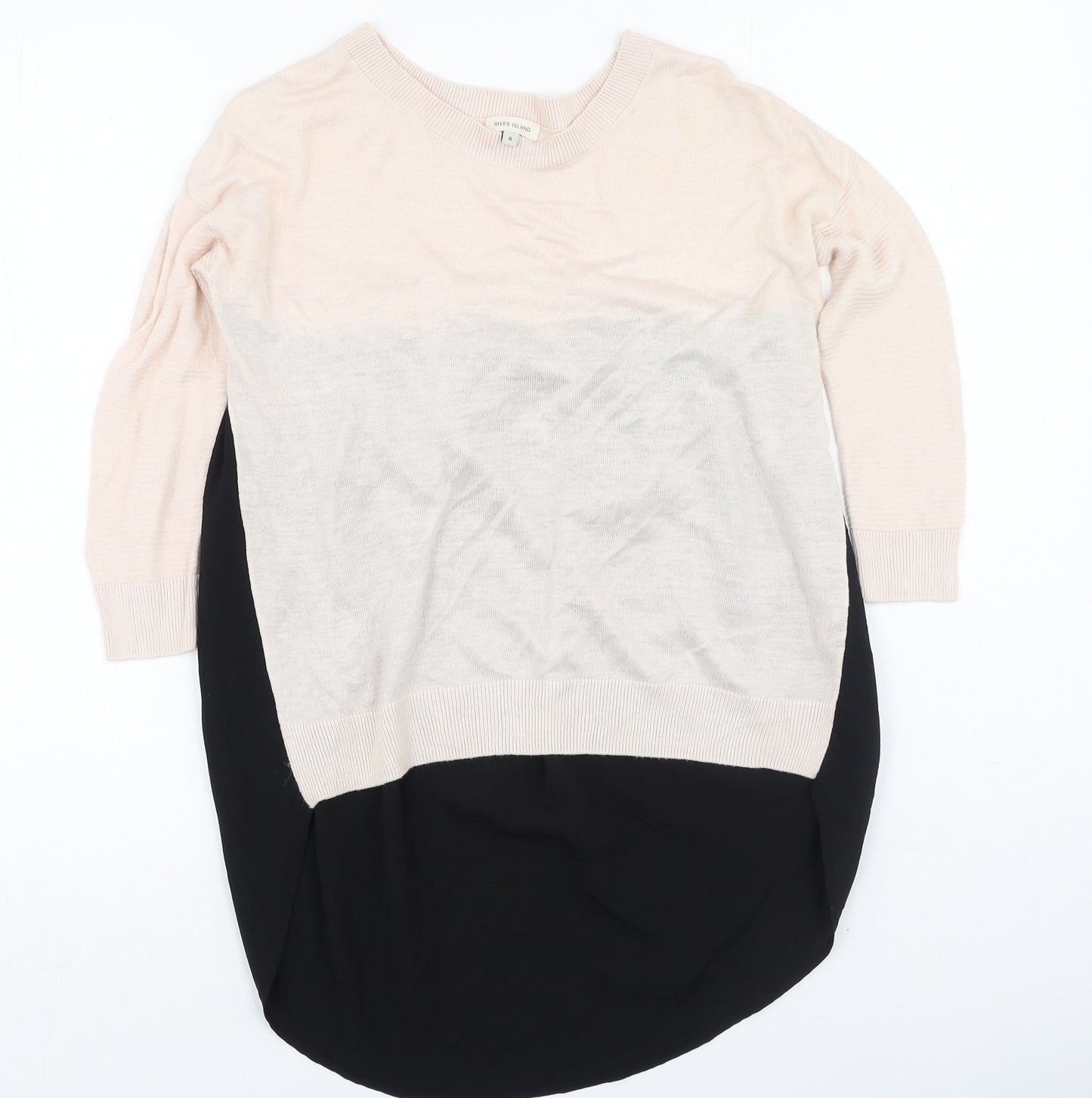 River Island  Womens Multicoloured  Viscose Basic Blouse Size 6 Round Neck
