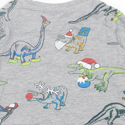 F&F Baby Grey Geometric Cotton Basic Casual Size 18-24 Months Collared Pullover - Christmas Print