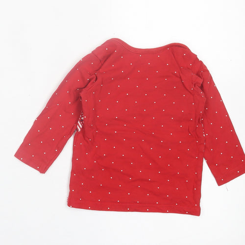 George Baby Red Geometric Cotton Basic Casual Size 9-12 Months Crew Neck Pullover