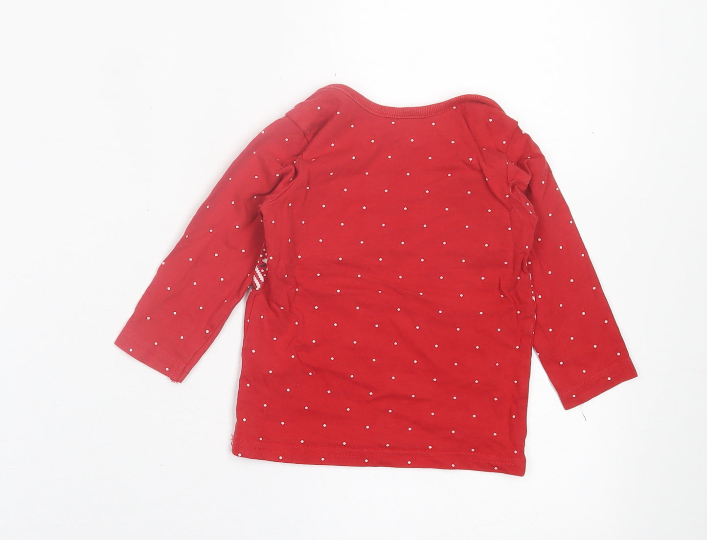 George Baby Red Geometric Cotton Basic Casual Size 9-12 Months Crew Neck Pullover