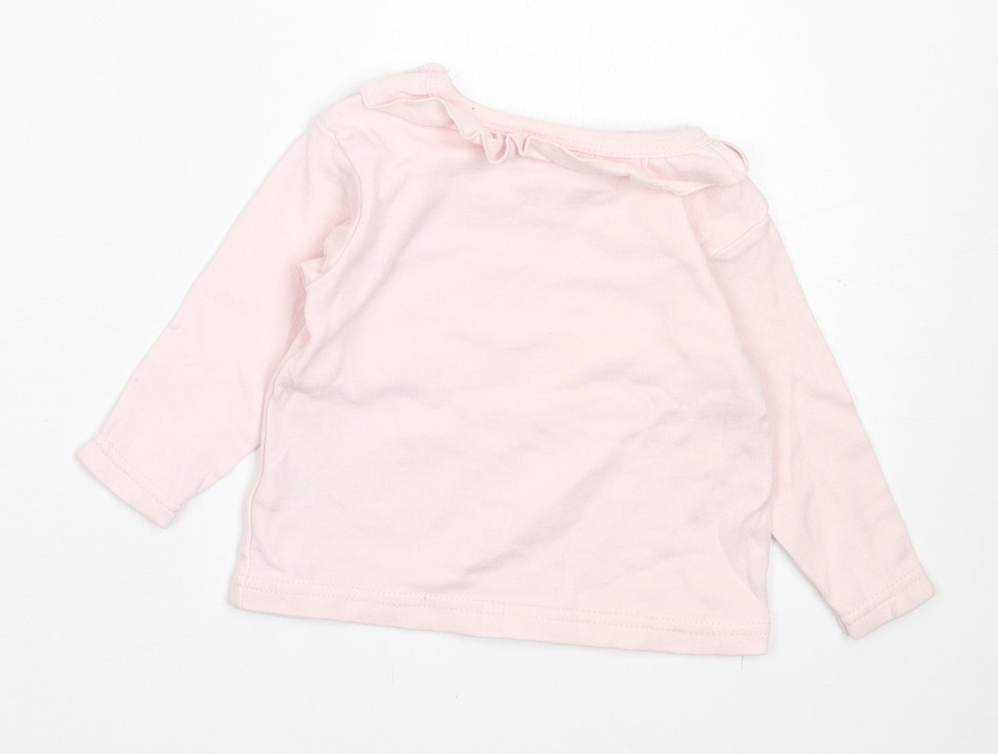 Watch Me Grow Girls Pink  Cotton Basic Casual Size 0-3 Months Crew Neck Pullover