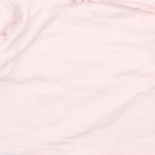 Watch Me Grow Girls Pink  Cotton Basic Casual Size 0-3 Months Crew Neck Pullover