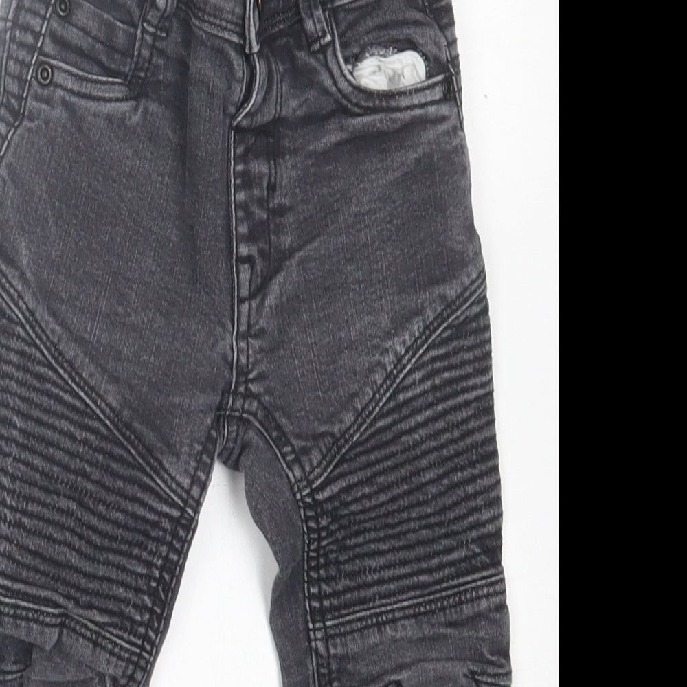 TU Boys Black  Cotton Skinny Jeans Size 3 Years  Regular Button