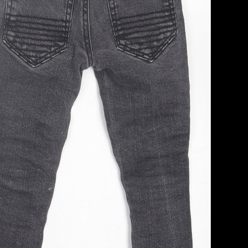 TU Boys Black  Cotton Skinny Jeans Size 3 Years  Regular Button