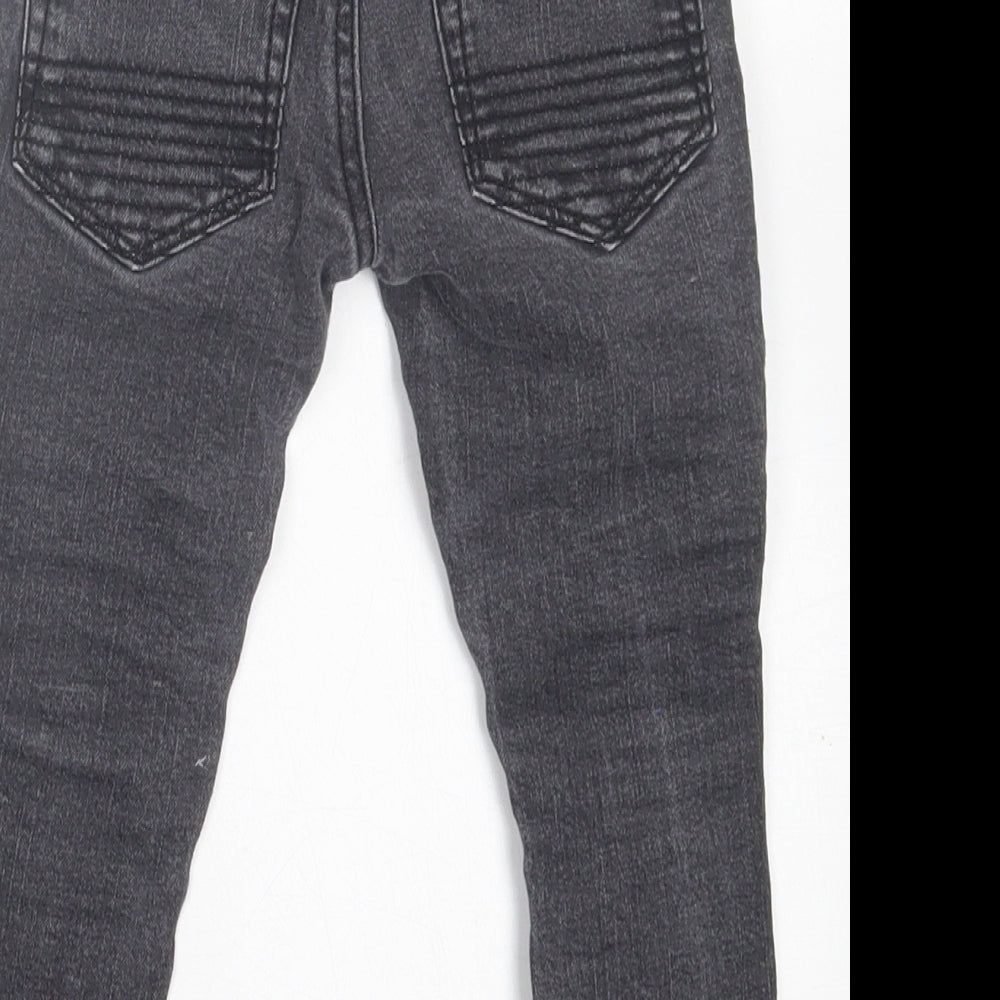 TU Boys Black  Cotton Skinny Jeans Size 3 Years  Regular Button