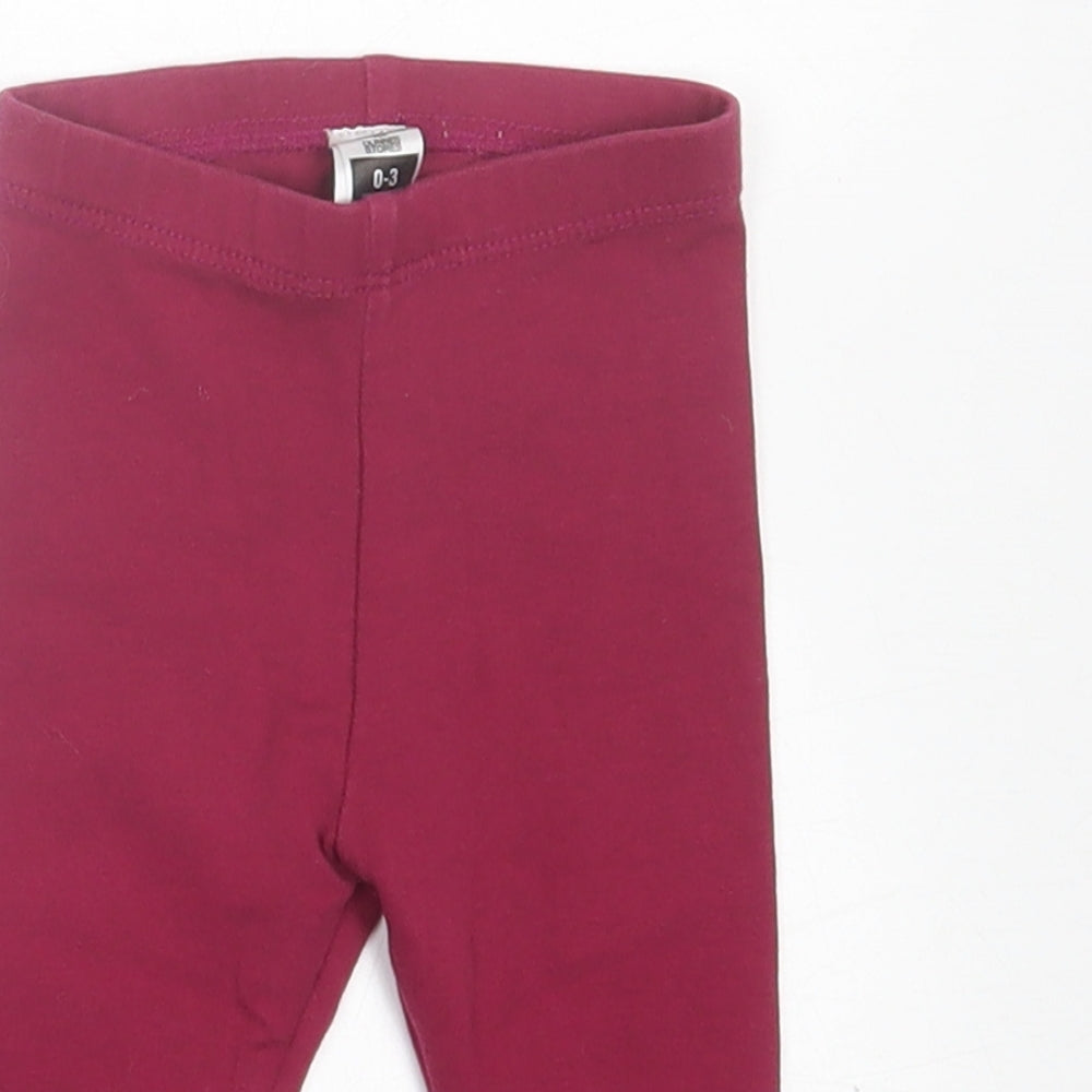 Dunnes Stores Girls Purple Floral Cotton Capri Trousers Size 0-3 Months  Pullover