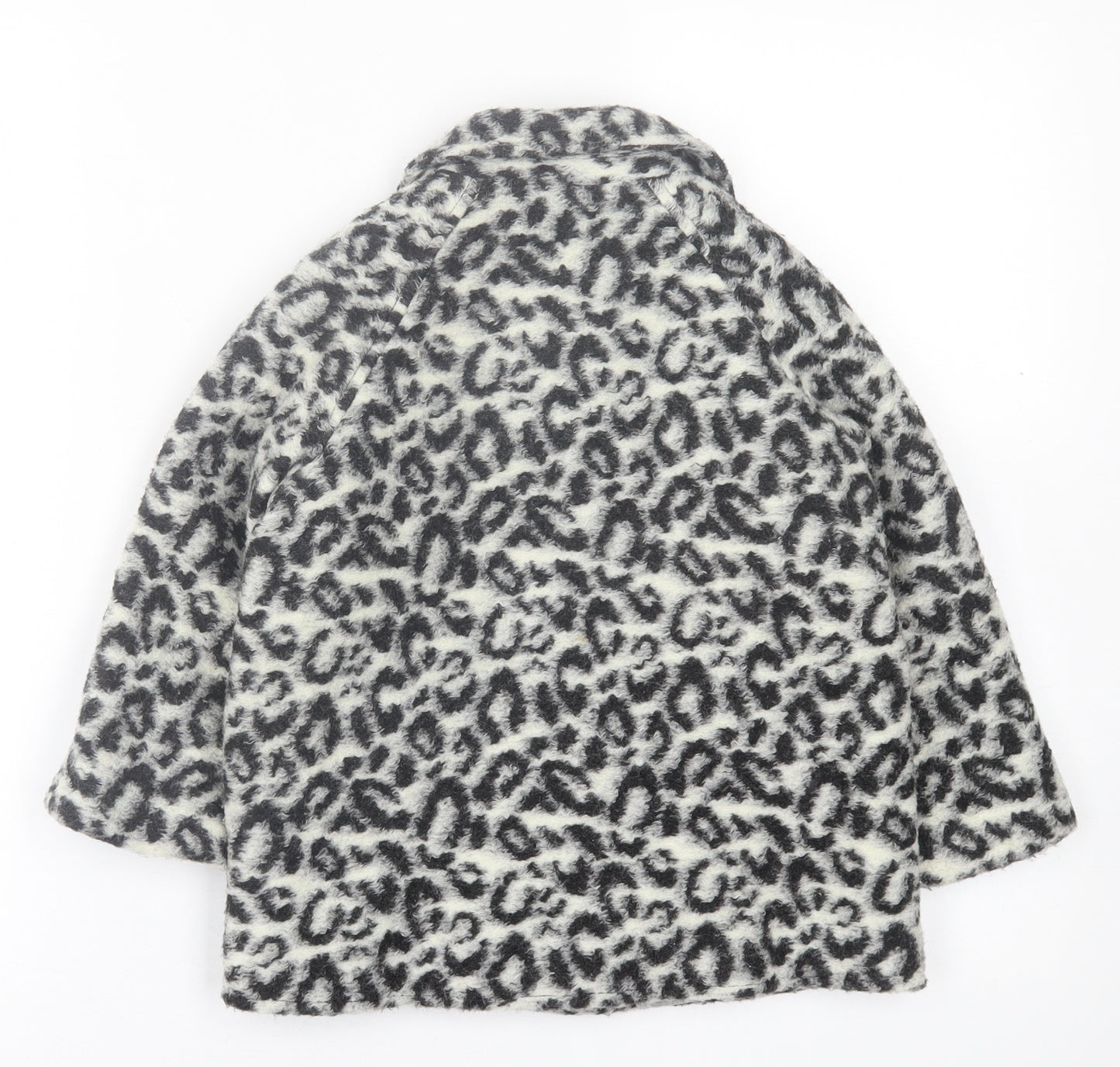 NEXT Girls Beige Animal Print  Overcoat Coat Size 3-4 Years  Button