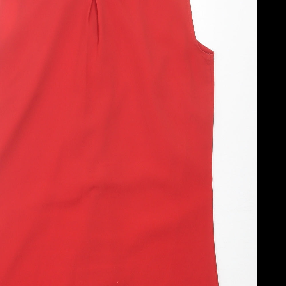 Per Una Womens Red  Polyester Basic Tank Size 12 Collared