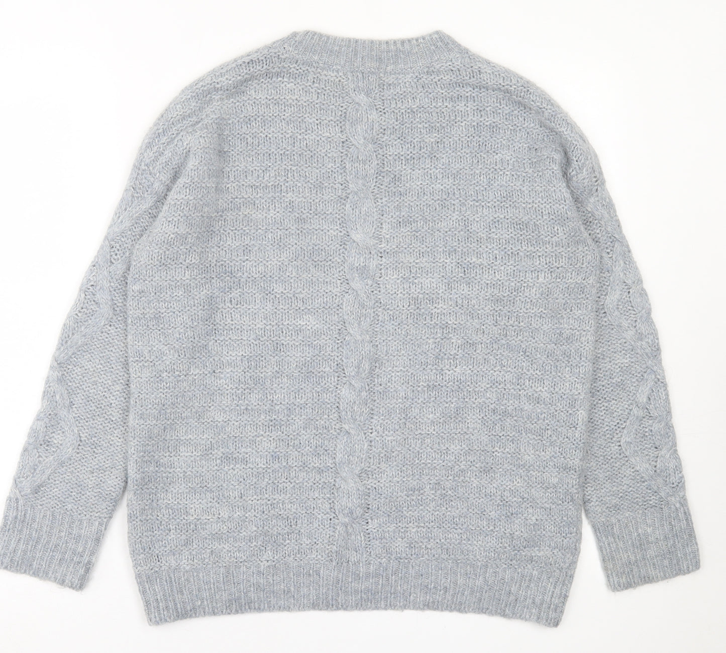 TU Womens Grey Crew Neck  Acrylic Pullover Jumper Size 10