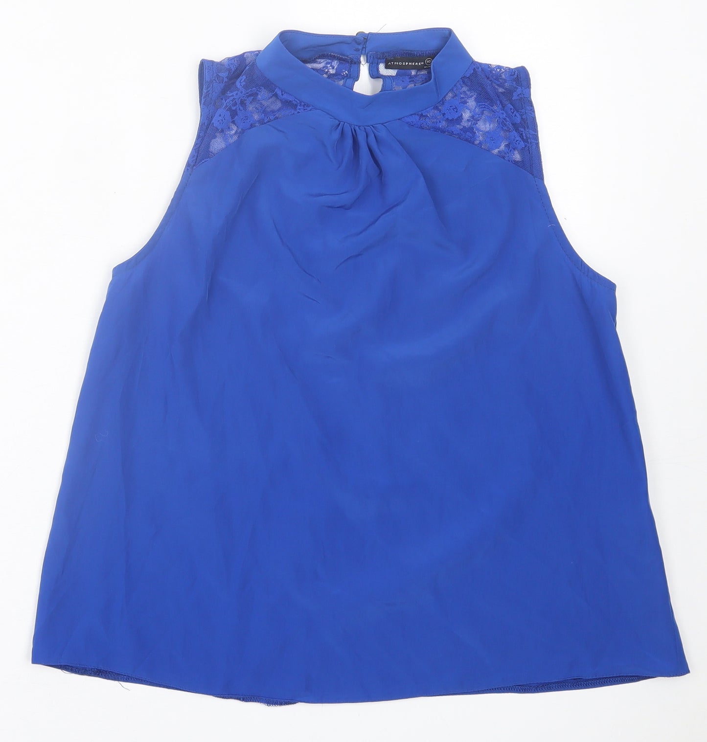 Marks and Spencer Womens Blue  Polyester Basic Tank Size 10 Crew Neck