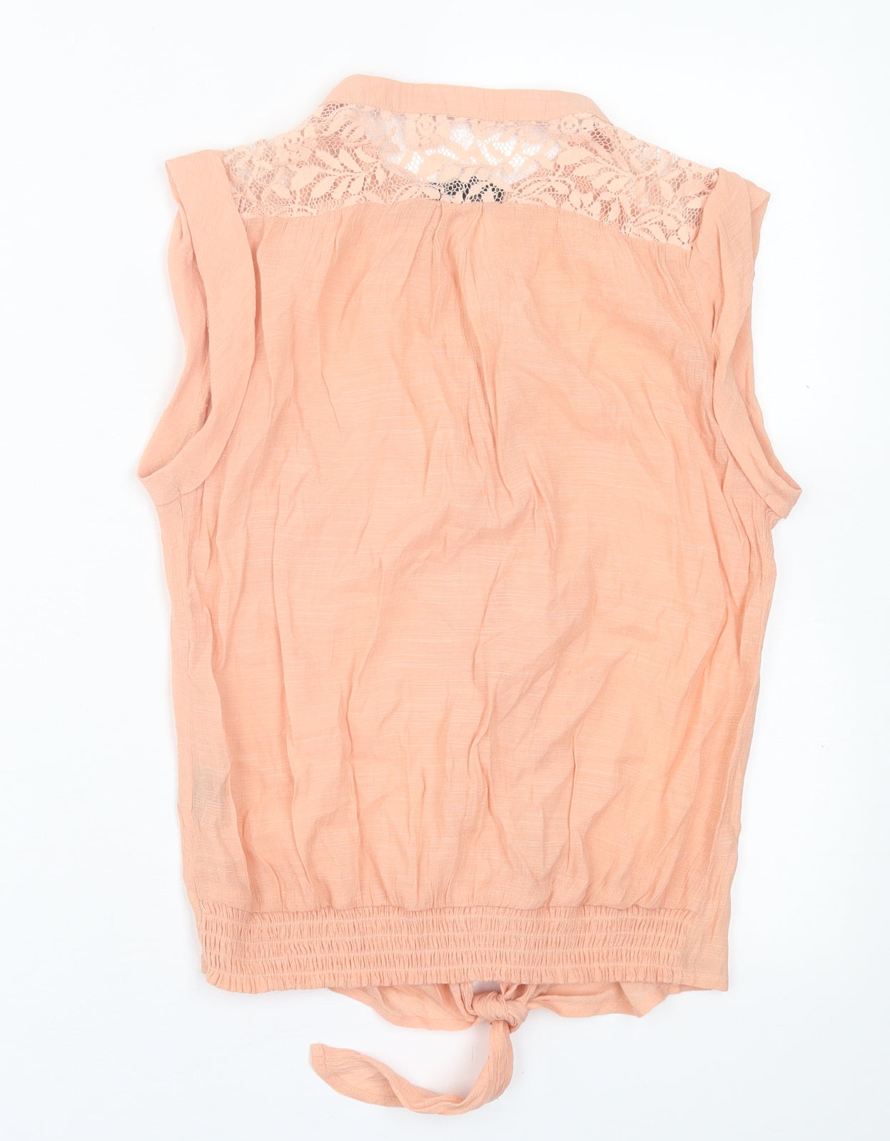 Pearl Womens Pink  Cotton Basic Button-Up Size S V-Neck