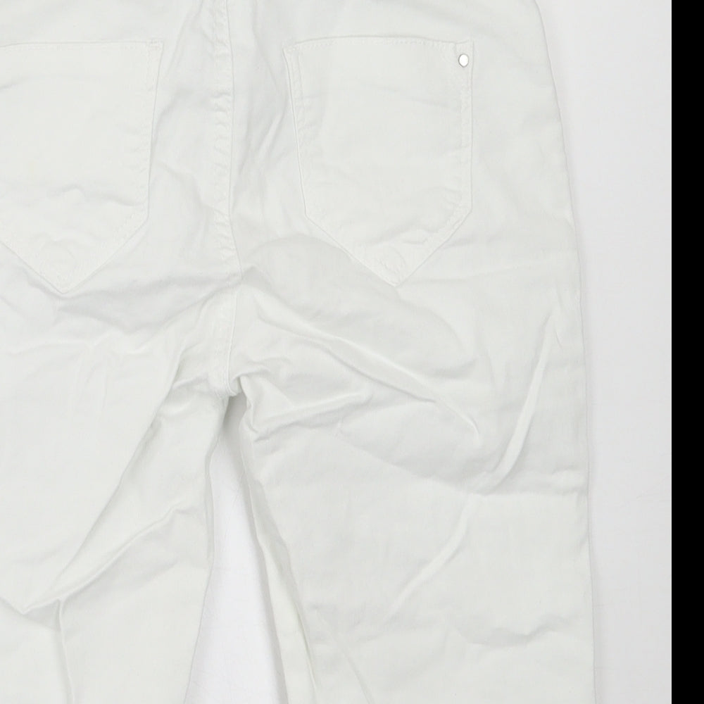 Dorothy Perkins Womens White  Camel Bermuda Shorts Size 8 L10 in Regular Button