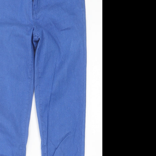 Denim & Co. Womens Blue  Cotton Skinny Jeans Size 8 L27 in Regular Button