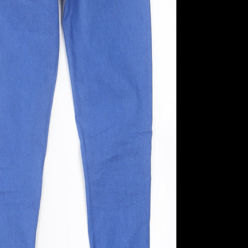 Denim & Co. Womens Blue  Cotton Skinny Jeans Size 8 L27 in Regular Button