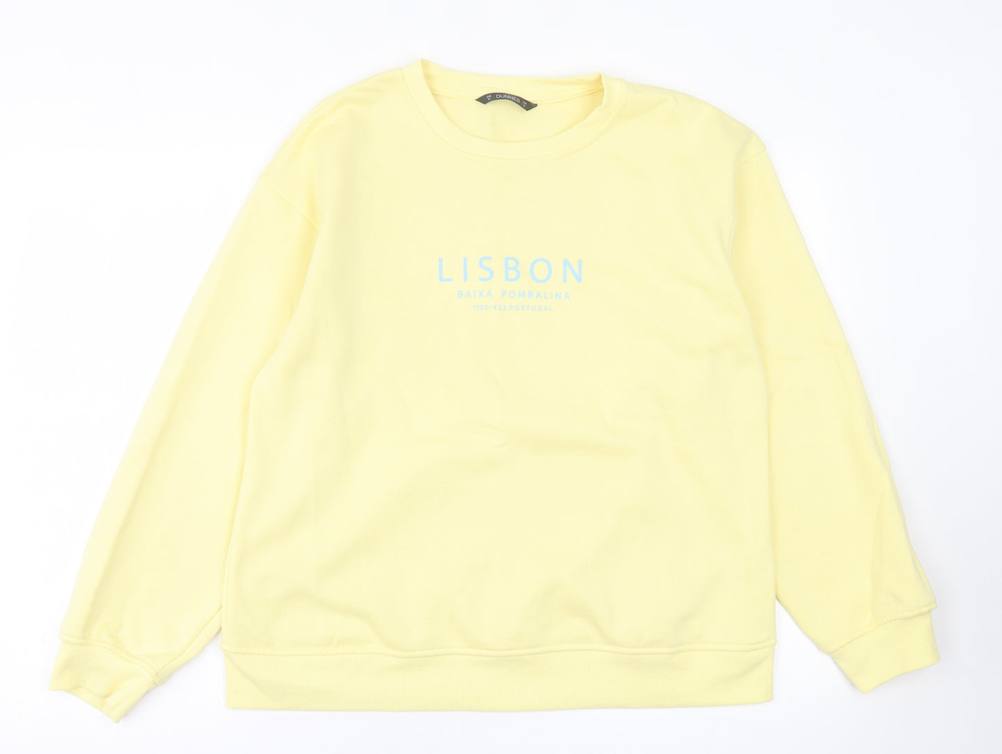Dunnes Stores Womens Yellow  Cotton Pullover Sweatshirt Size M  Pullover