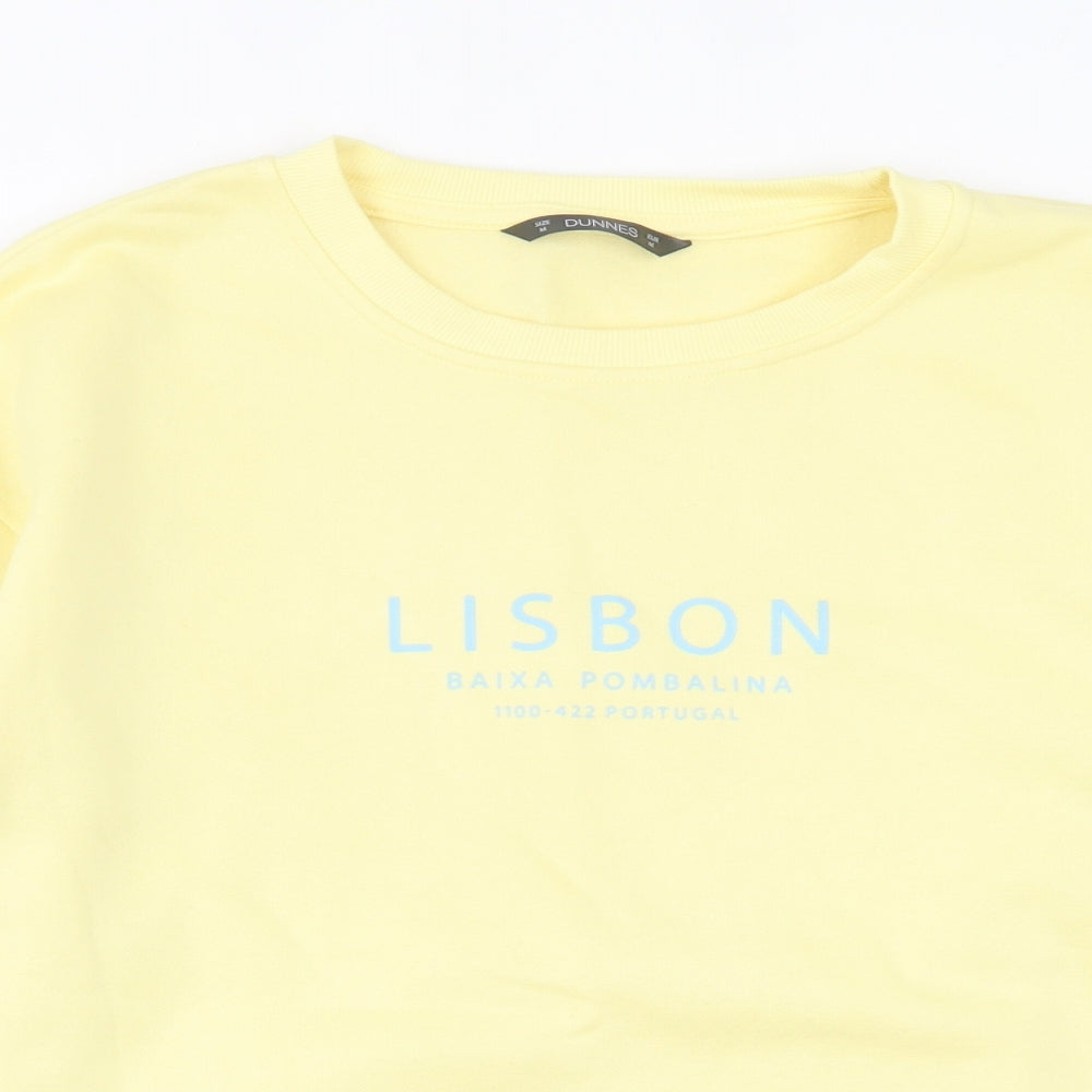 Dunnes Stores Womens Yellow  Cotton Pullover Sweatshirt Size M  Pullover