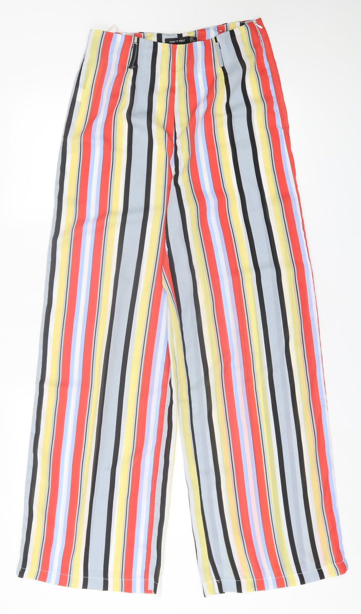 I SAW IT FIRST Womens Multicoloured Striped Polyester Trousers  Size 10 L30 in Regular Zip
