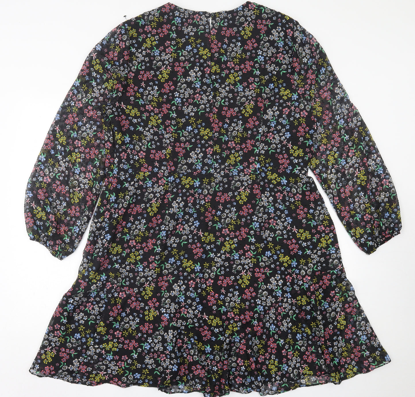 NEXT Womens Multicoloured Floral Polyester A-Line  Size 20  Crew Neck Button