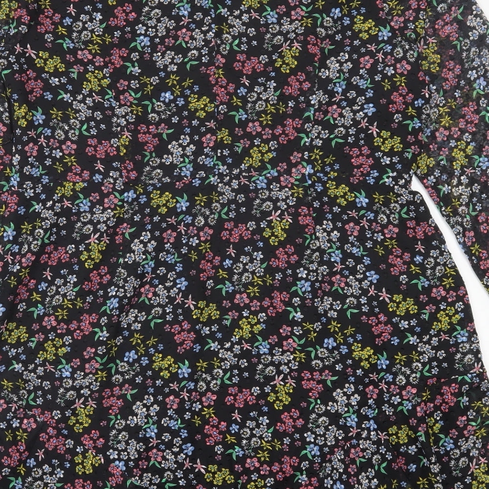 NEXT Womens Multicoloured Floral Polyester A-Line  Size 20  Crew Neck Button