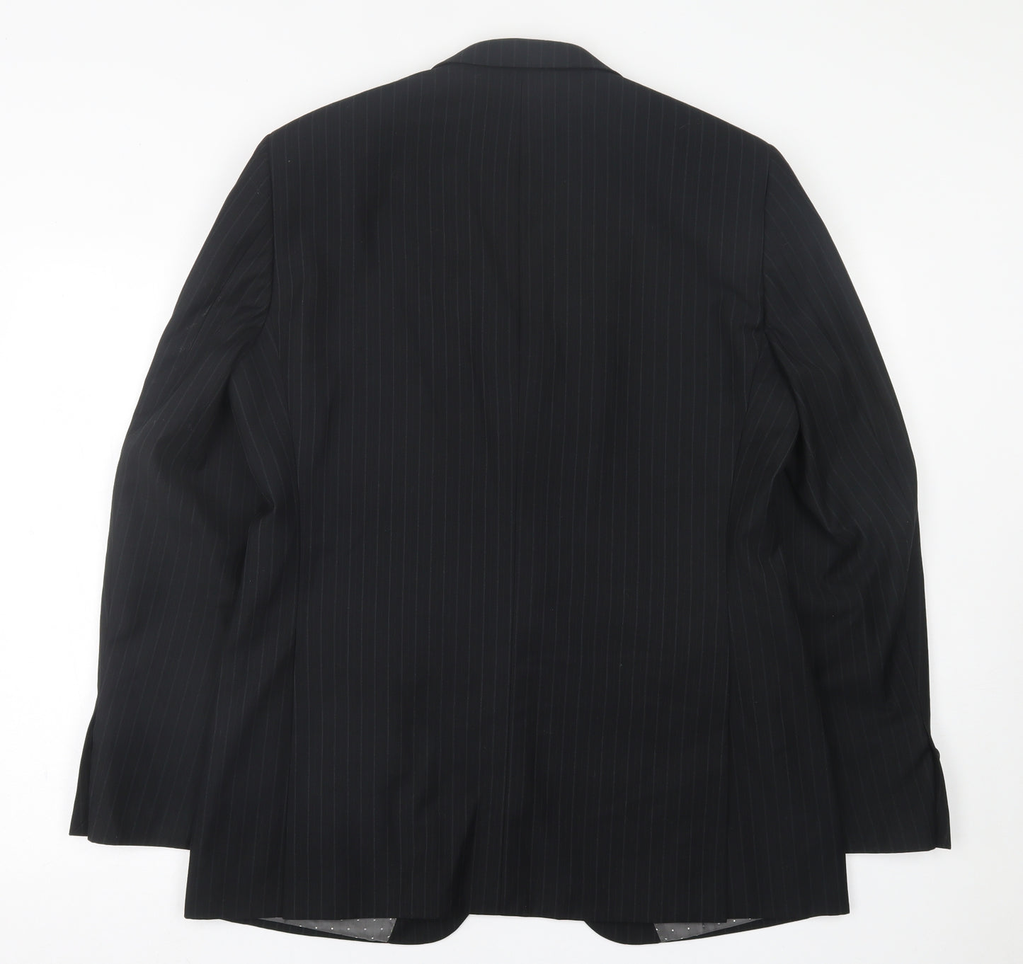 Urbane Mens Black Striped Polyester Jacket Suit Jacket Size 40