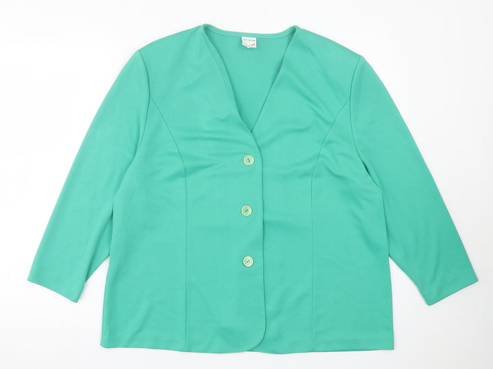 Karelia Womens Green   Jacket  Size 20  Button