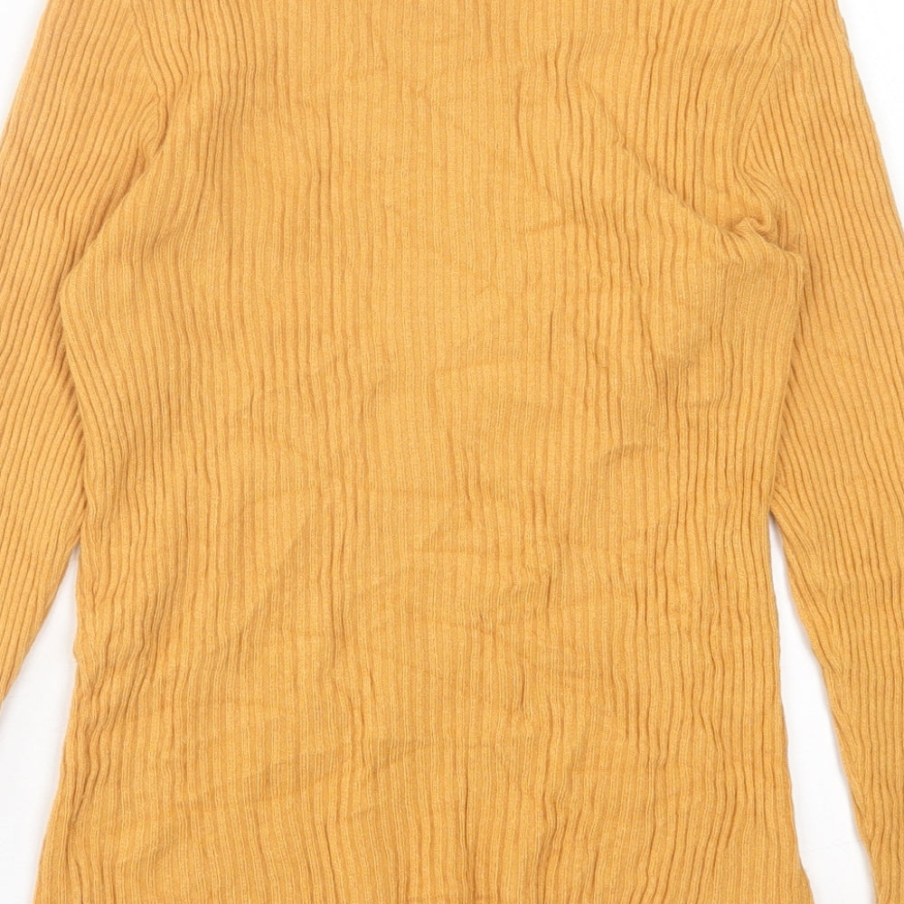 Primark Womens Yellow Crew Neck  Polyester Pullover Jumper Size 12