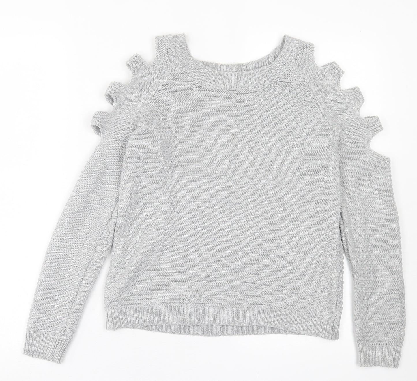 Preworn Womens Grey Crew Neck  Acrylic Pullover Jumper Size S