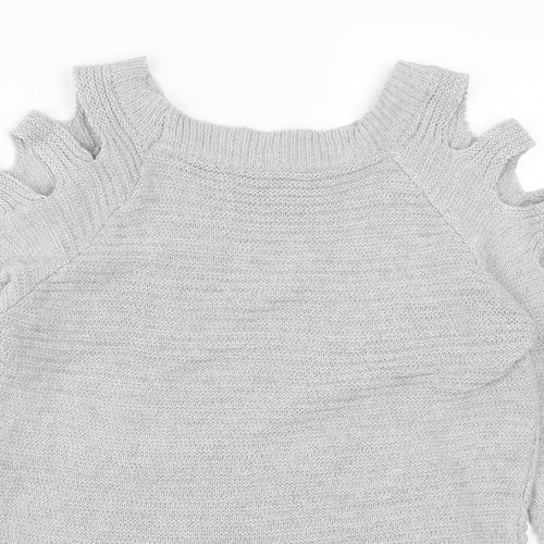 Preworn Womens Grey Crew Neck  Acrylic Pullover Jumper Size S