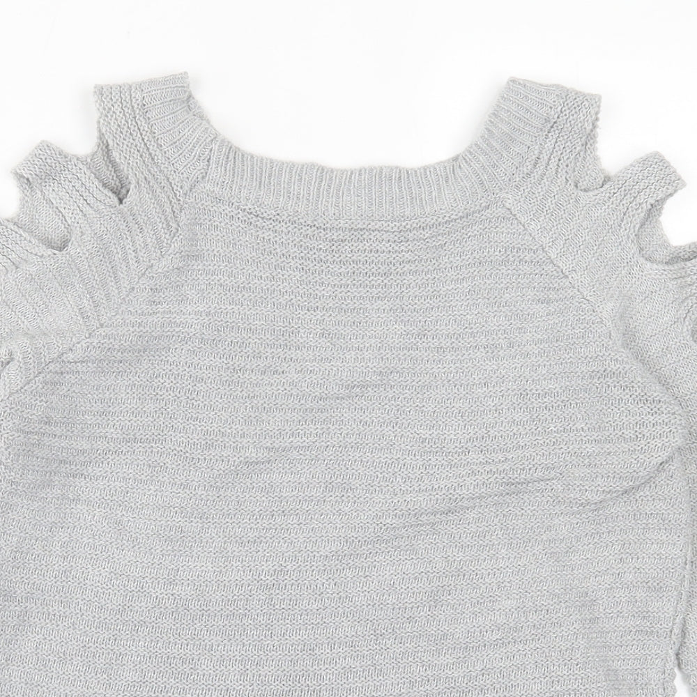 Preworn Womens Grey Crew Neck  Acrylic Pullover Jumper Size S