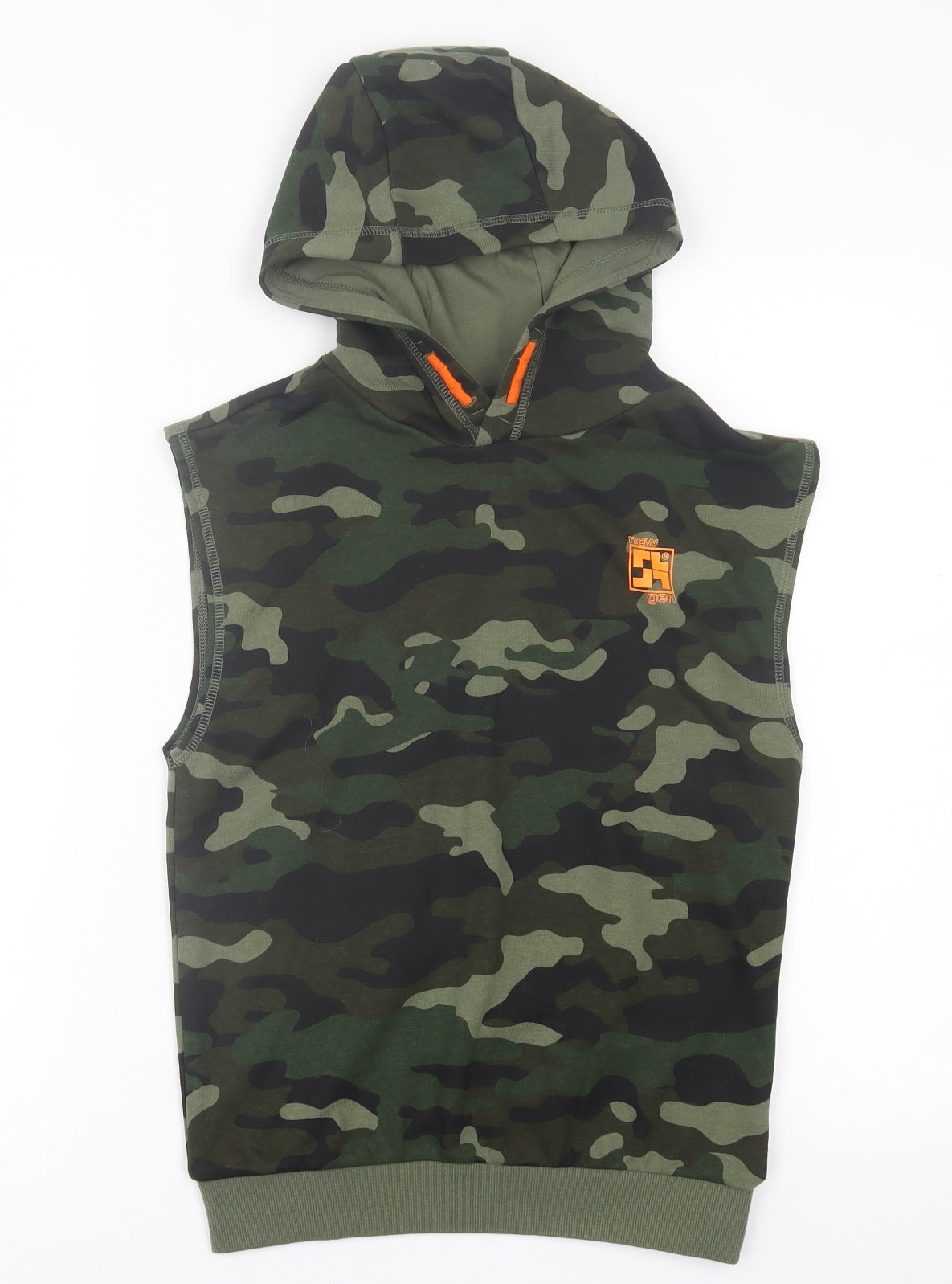 F&F Boys Green Camouflage Cotton Pullover Hoodie Size 9-10 Years  Pullover