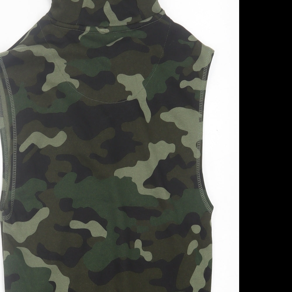 F&F Boys Green Camouflage Cotton Pullover Hoodie Size 9-10 Years  Pullover