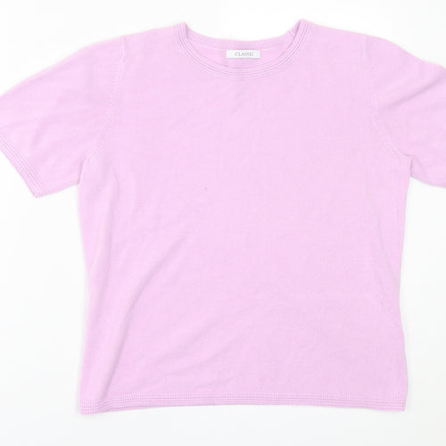 Marks and Spencer Womens Purple Crew Neck  Acrylic Pullover Jumper Size 12